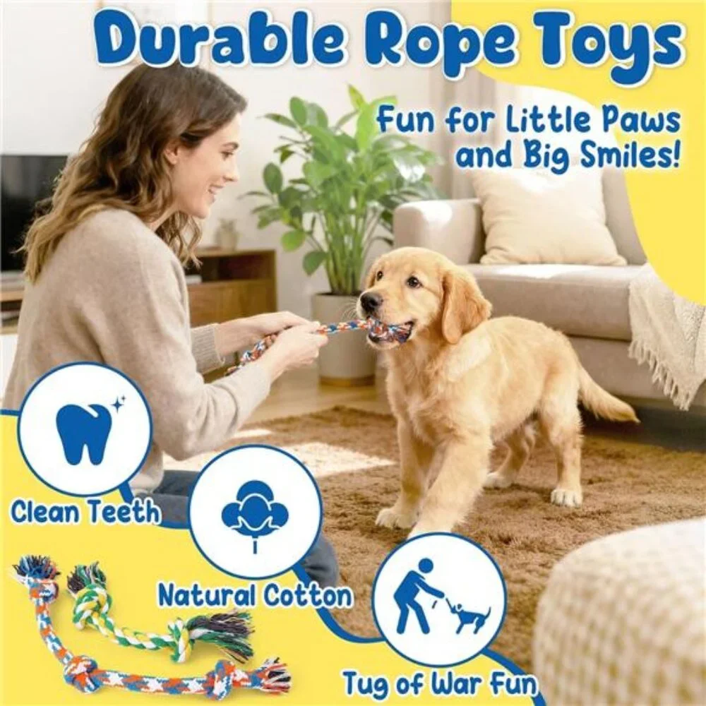 9-Pack Interactive Puppy Dog Toys for Small Dogs No-Stuffing Squeaky